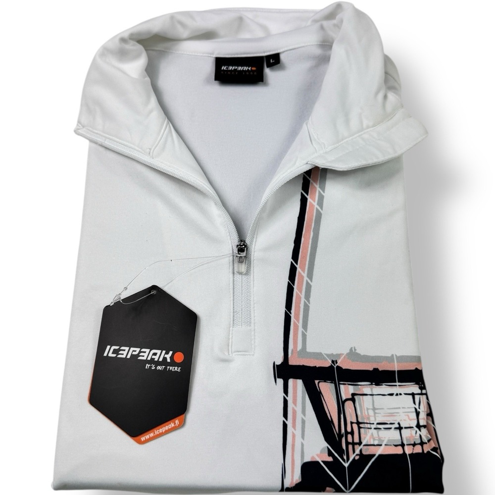 Icepeak Lunta White ¼ Zip Active Pullover Ski Sweater Women's Size Large NWT‎